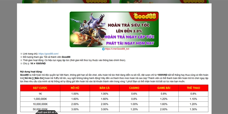 Good88 🎖️ Link Trang Chủ Good88.COM | Đăng Ký +88K 18 Good88 hoàn tối đa 3% doanh thu cược mỗi ngày